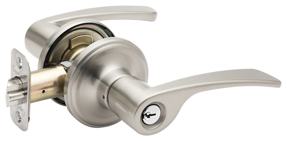 KL2240BC Scandinavian Style Keyed Entry Lever, Satin Stainless