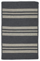 Sunbrella Southport Stripe UH49 Granite Sunbrella Area Rug, Rectangular 8'x10'