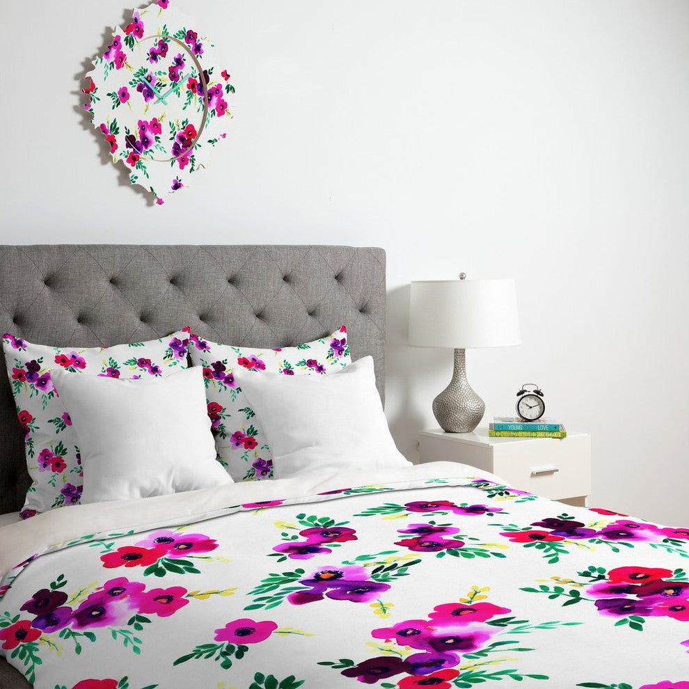 Caleb Troy Wintertide Roses Duvet Cover, Twin