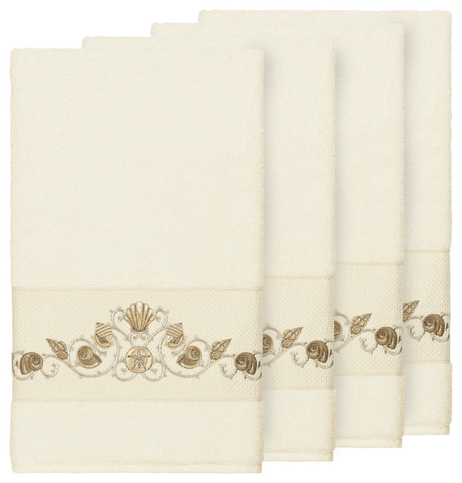Bella 4 Piece Embellished Bath Towel Set