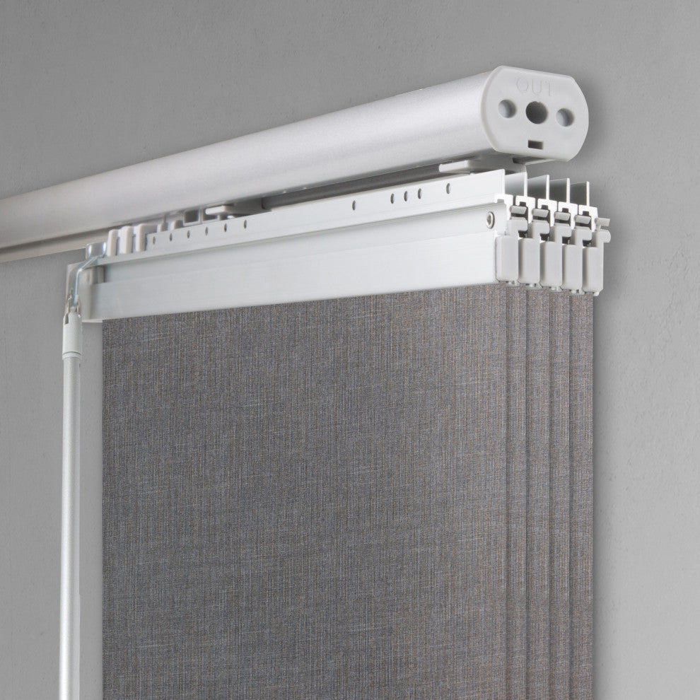 Koala Gray 5-Panel Track Extendable Vertical Blinds 58-110"W