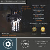 Abigail Dualux 7.5" Outdoor Motion Sensor Wall Light Textured Black