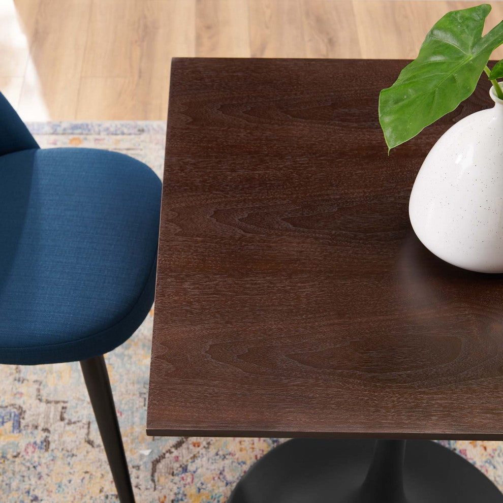 Dining Table, Square, Wood, Black Dark Brown, Modern, Cafe Bistro Restaurant