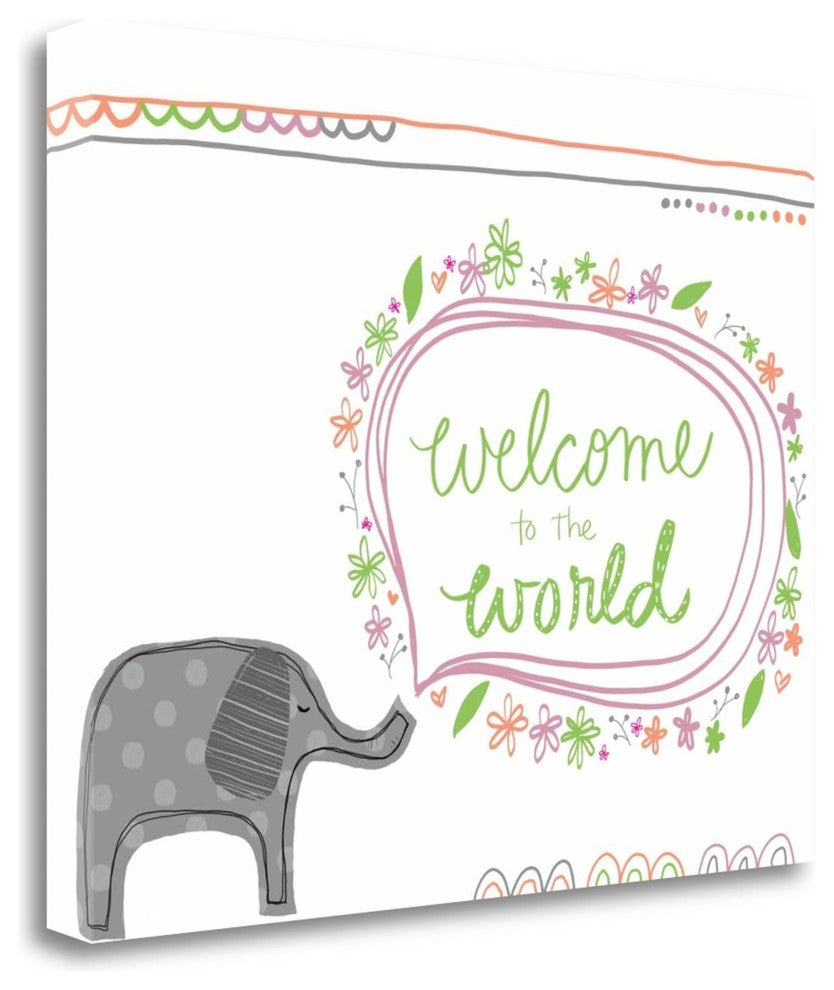 "Welcome To The World - Girl" By Katie Doucette, Giclee on Gallery Wrap Canvas