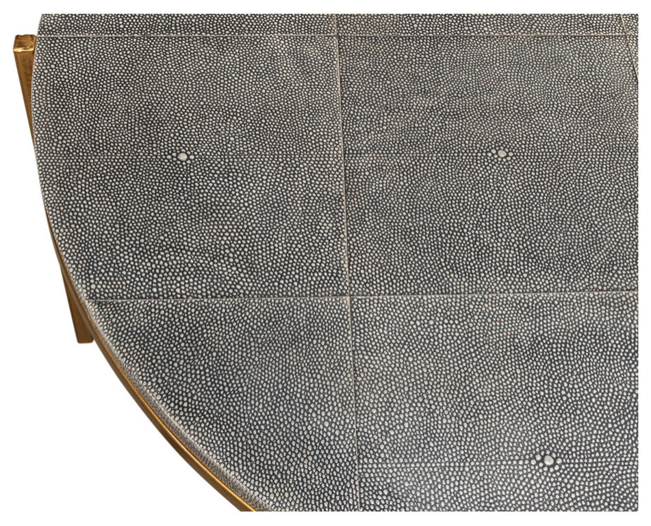 Mid Century Round Leather Cocktail Table