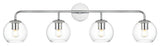 4 Light Chrome And Clear Bath Sconce