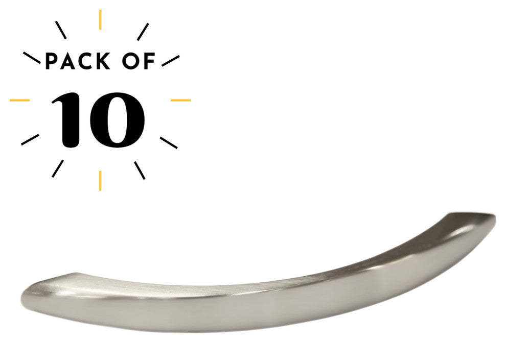 Mascot Hardware 3 in CTC Satin Nickel Curve Drawer Pull - Pack of 10