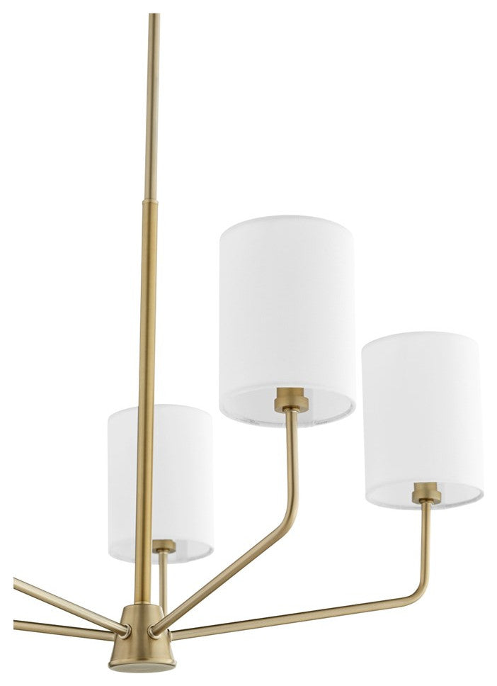 Quorum Harmony 5-Light Chandelier 657-5-80, Aged Brass