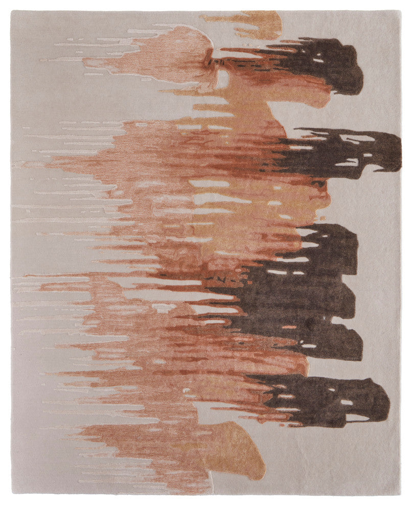 Ramiro R8883 Transitional/Industrial/Casual Rug, Rust/Brown, 9'x12'