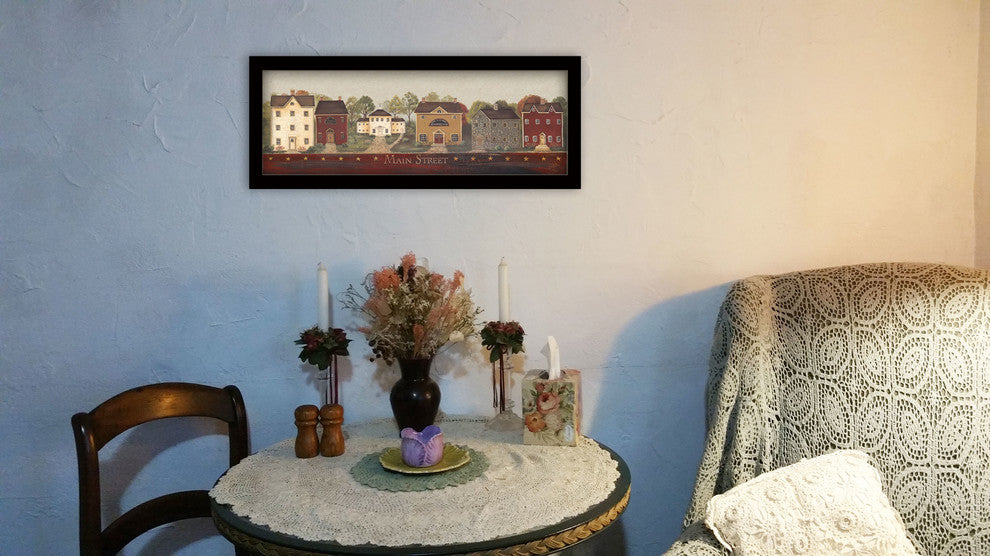 "Main Street" By Pam Britton, Printed Wall Art, Ready To Hang, Black Frame