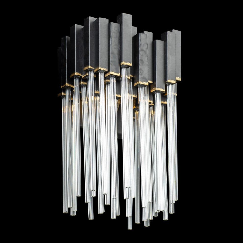Matrix 1-Lt  Sconce - Matte Black/French Gold