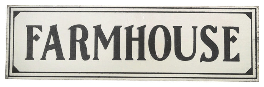 "Farmhouse" Sign, Antique White