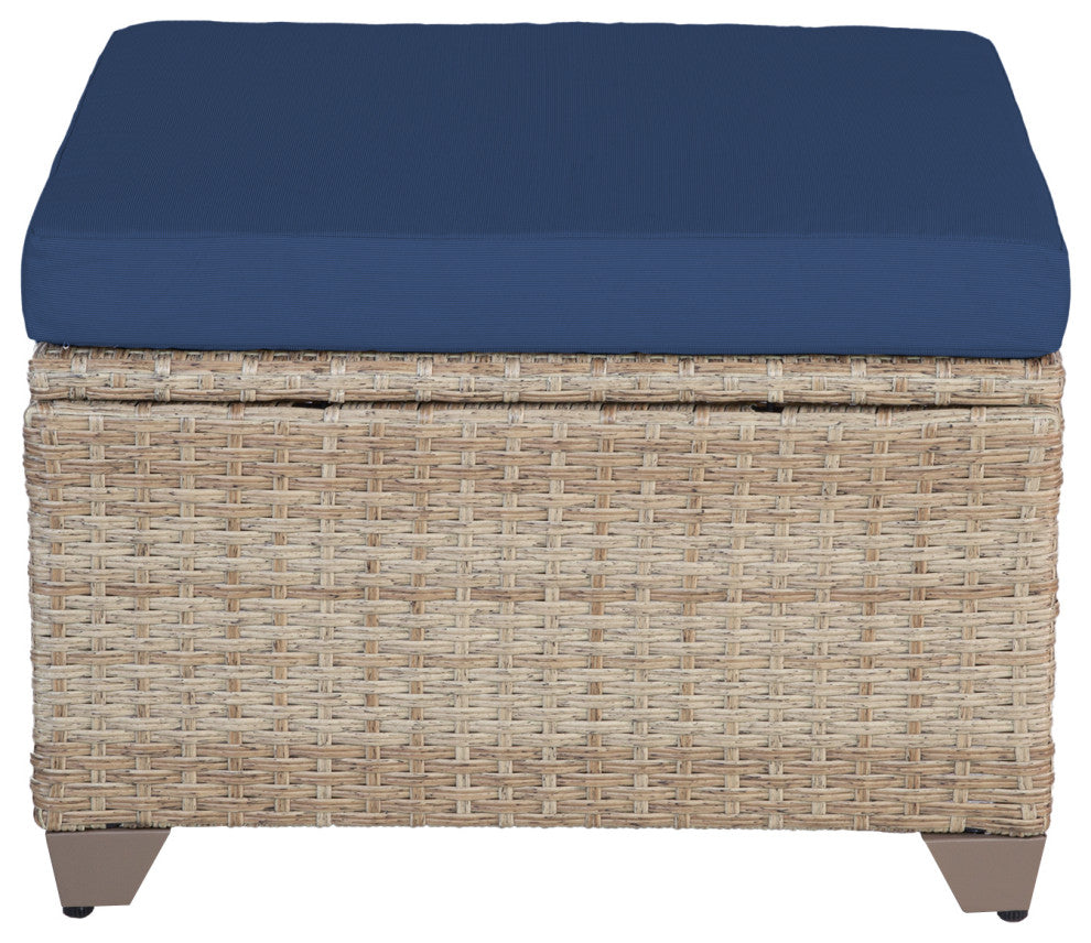 Maui 6-Piece Outdoor Conversation Set, Two Ottomans, Cobalt