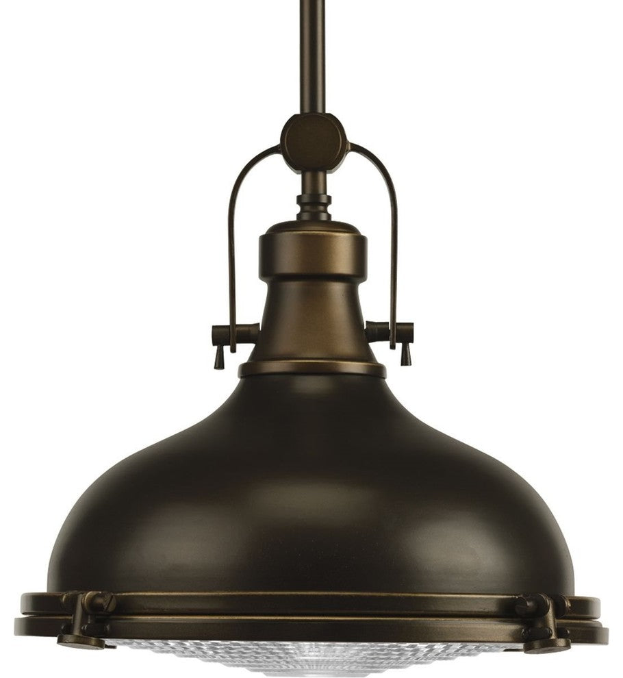 Progress Lighting Fresnel Lens 1-Light, Pendant, Oil Rubbed Bronze