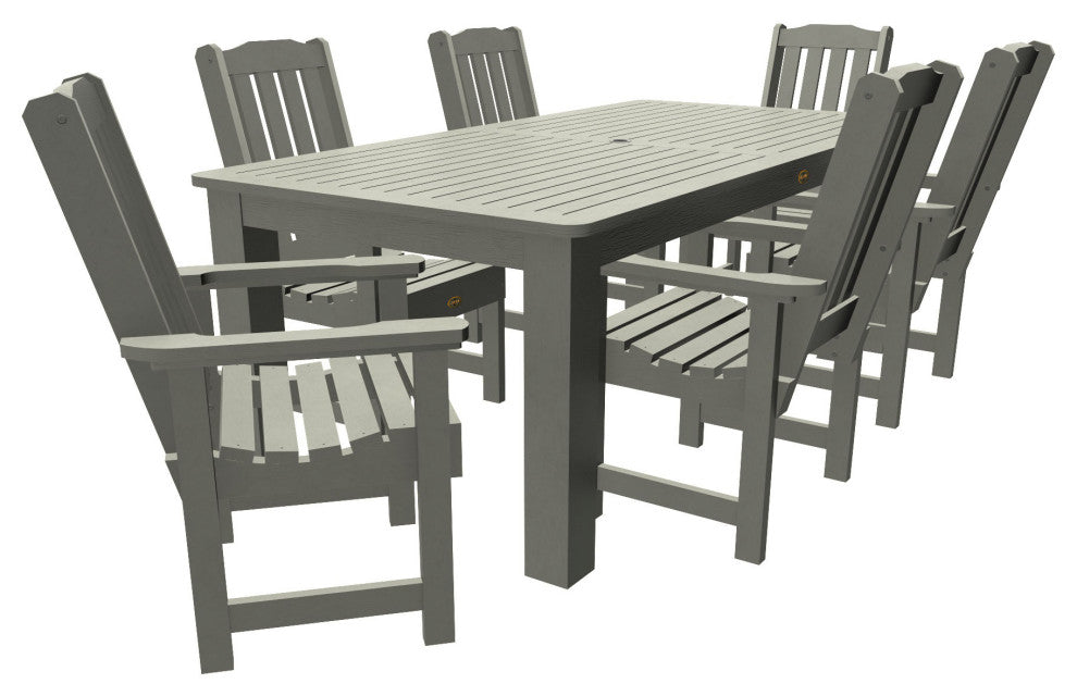 Springville 7-Piece 42x84 Dining Set, Weathered Acorn, Coastal Teak