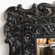 Black Floral Carved Wood Mirror