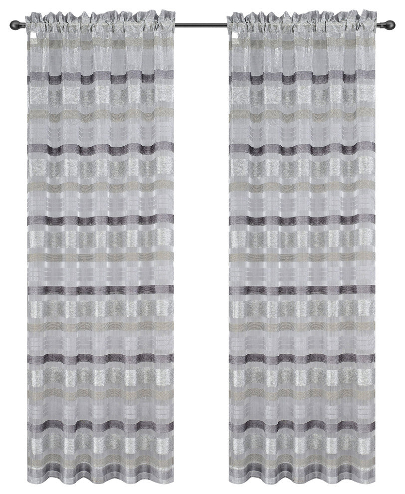 Becca Drapery Curtain Panels, Gray