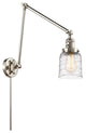 Bell Swing Arm With Switch, Polished Nickel, Deco Swirl, Deco Swirl