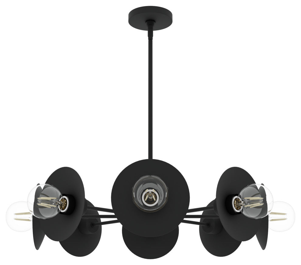 Fernando Flat Matte Black 8 Light Chandelier