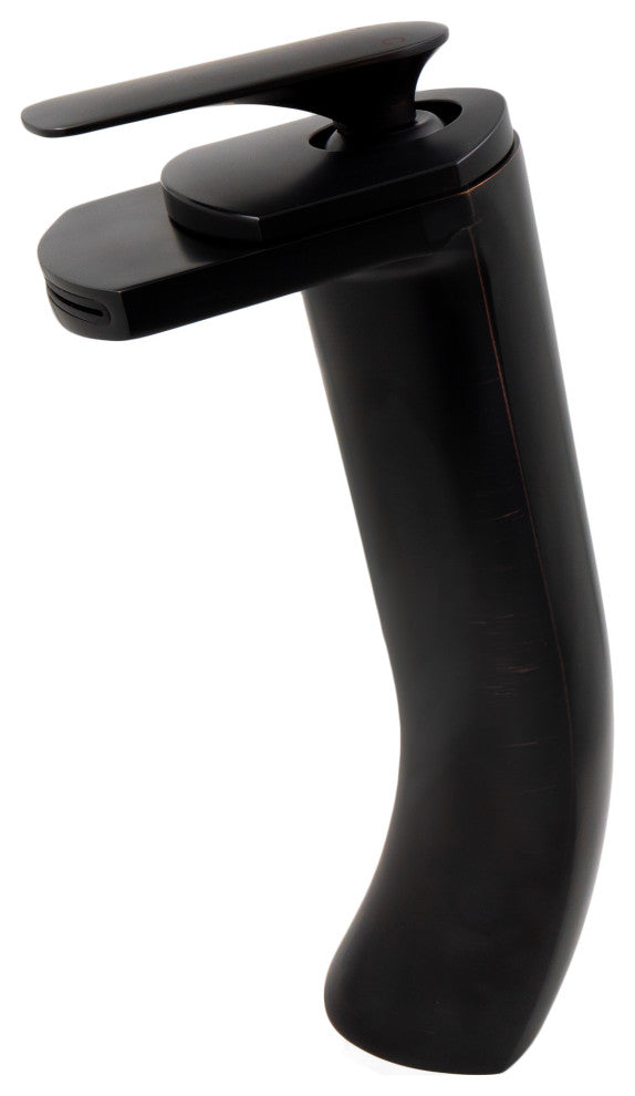 Volle Glass Vessel Sink and Faucet Set, Oil Rubbed Bronze