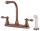 KB716ACL Centerset Kitchen Faucet With Side Sprayer, Antique Copper