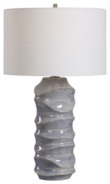 Uttermost Waves Blue and White Table Lamp