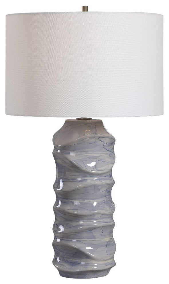 Uttermost Waves Blue and White Table Lamp