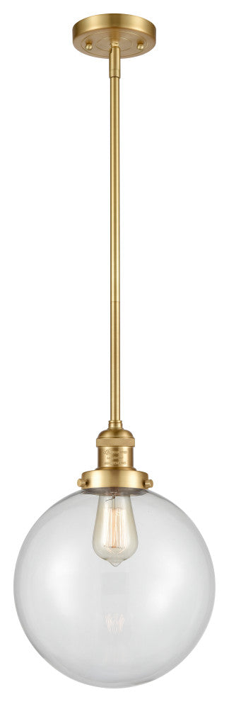 Beacon Mini Pendant, Satin Gold, Clear