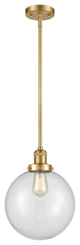 Beacon Mini Pendant, Satin Gold, Clear