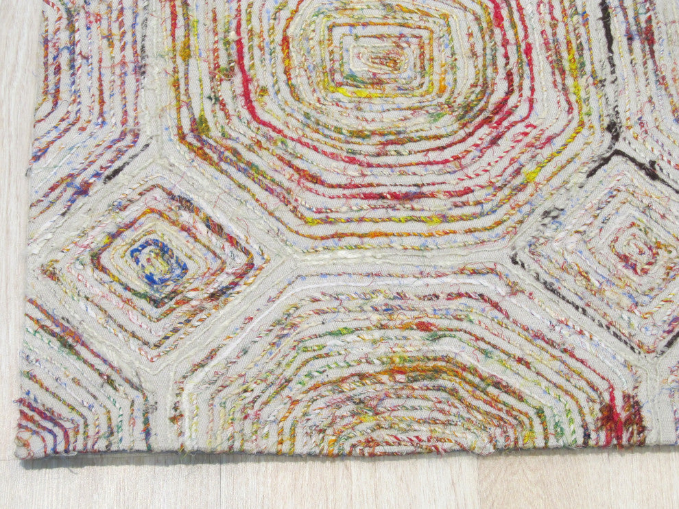 Ivory Contemporary Geometric Carla Area Rug