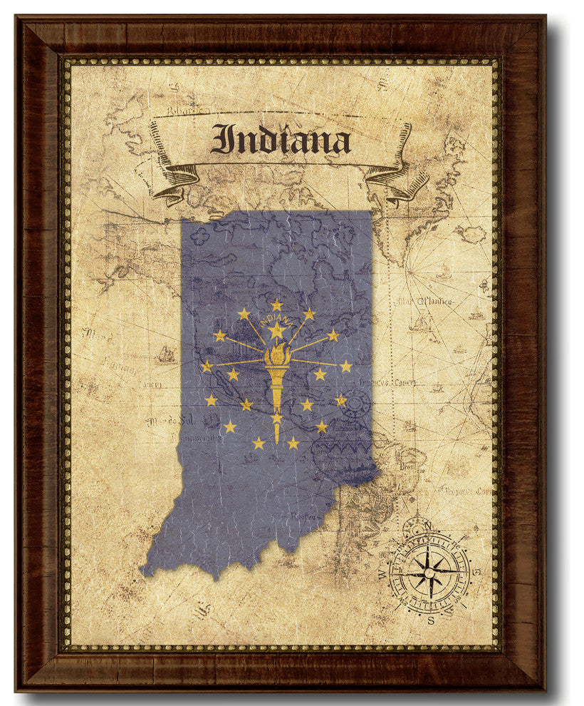 Indiana State Vintage Map, 21"x27"