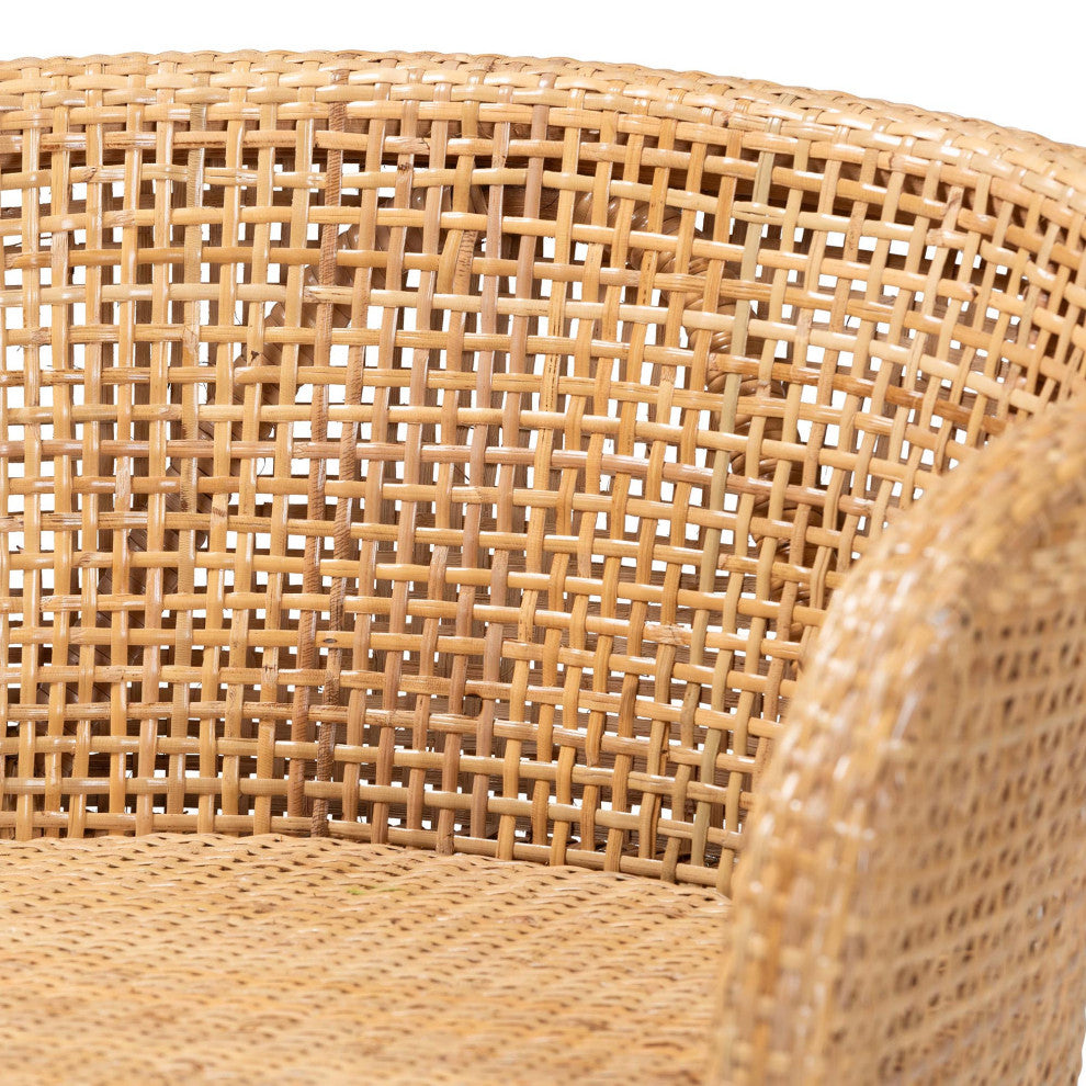 Nannie Natural Rattan Collection, Natural Brown/Walnut Brown, Counter Stool