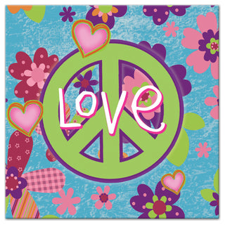 Love Peace Sign 20x20 Canvas Wall Art