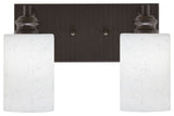 Edge 2-Light Bath Bar, Espresso Finish, 4" White Muslin Glass