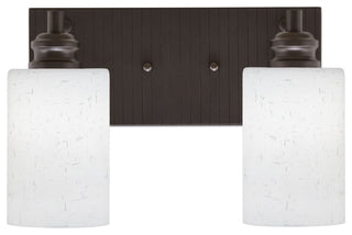 Edge 2-Light Bath Bar, Espresso Finish, 4" White Muslin Glass