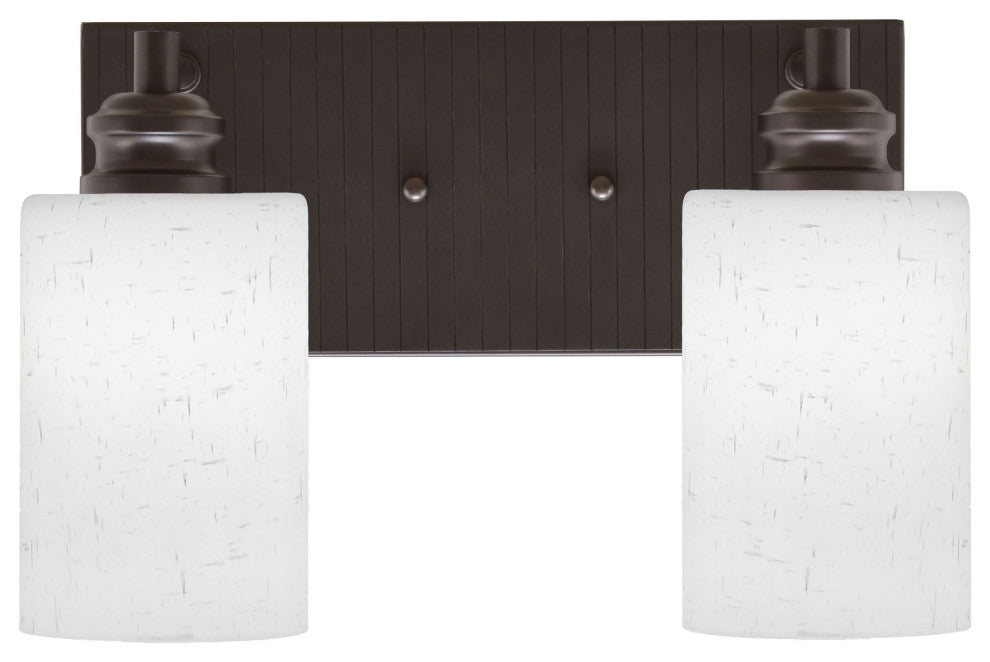 Edge 2-Light Bath Bar, Espresso Finish, 4" White Muslin Glass