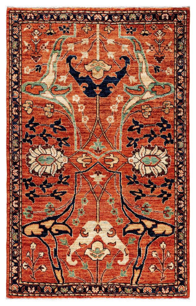 Serapi One-of-a-Kind Hand-Knotted Area Rug Red, 3'1" x 4'11"