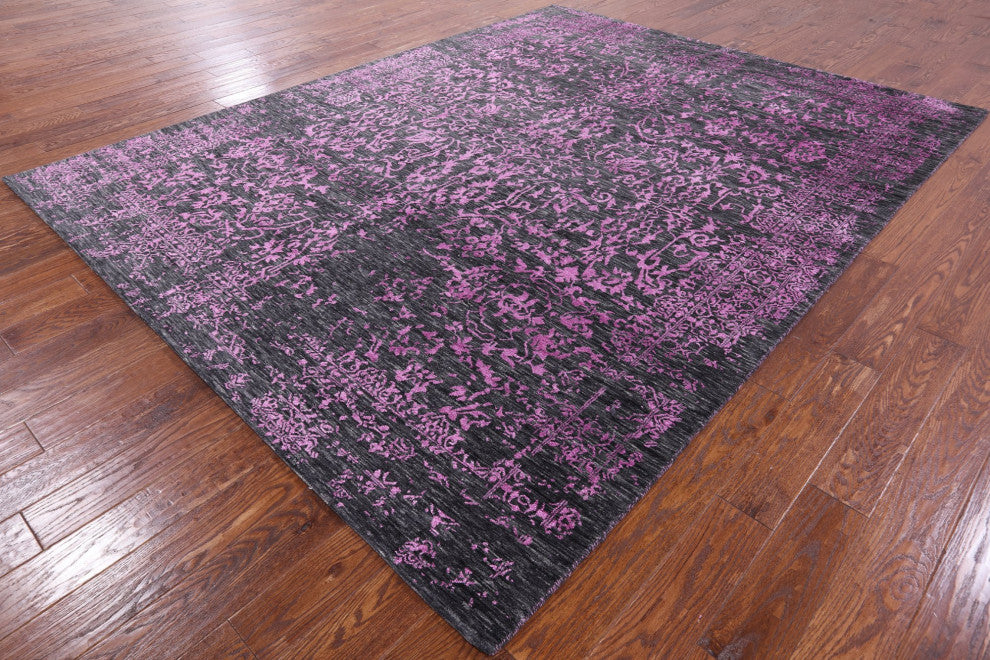 8' 0" X 10' 1" Persian Handmade Wool and Silk Rug Q6080
