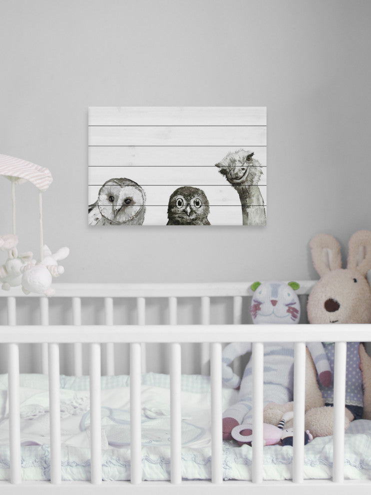 "The Big Eyes" Painting Print on White Wood, 60x40