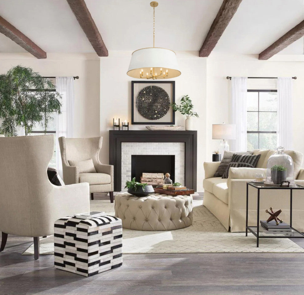 Coco 8-Lt  Pendant - Matte White/French Gold