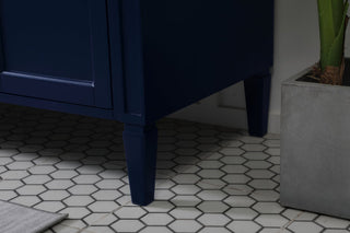 Home Living Vanity with Carrara White Marble Countertop, Blue, 72", Double Sink