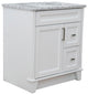 31" Single Sink Vanity, White Finish With White Carrara Marble