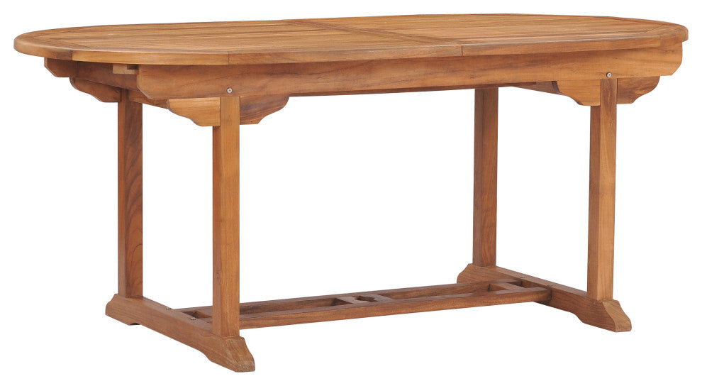 Teak Wood Orleans Oval Outdoor Patio Extension Dining Table
