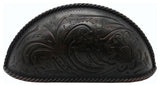Engraved Flower Cup Pull, Oil Rubbed Bronze