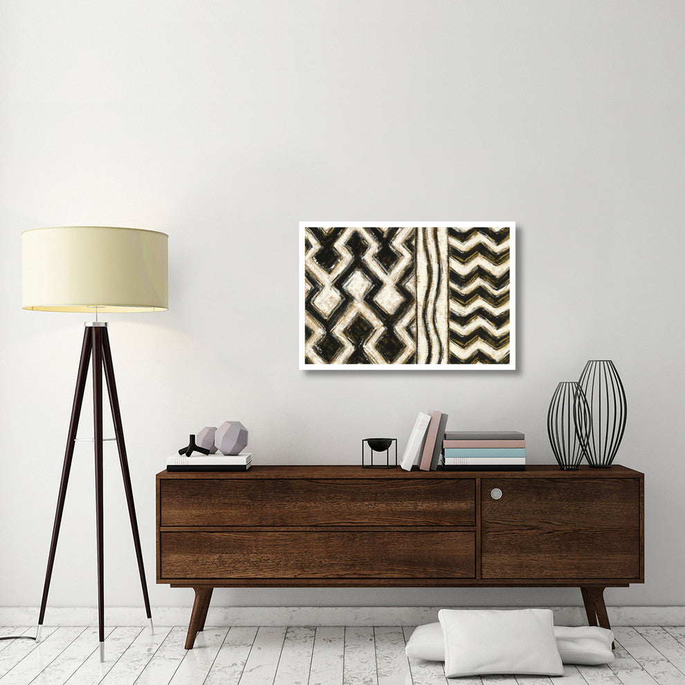 "Black and Gold Geometric VIII" Digital Paper Print by Shirley Novak, 38"x26"