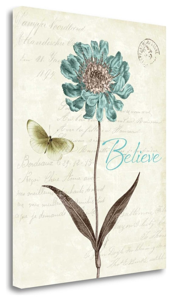 "Slated Blue IV Believe" By Katie Pertiet, Giclee Print on Gallery Wrap Canvas