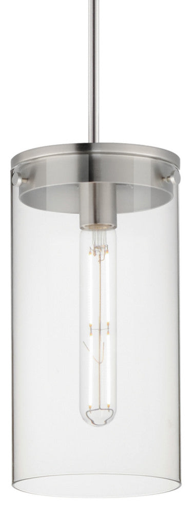 Maxim 12408CL Pinn 8"W Mini Pendant - Satin Nickel