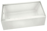 MAAX Rubix Rectangular Acrylic Soaking Bathtub with Right Hand Drain, White
