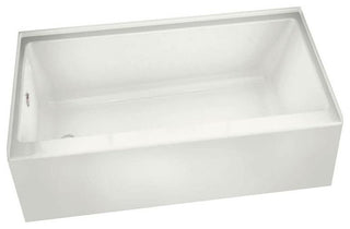 MAAX Rubix Rectangular Acrylic Soaking Bathtub with Right Hand Drain, White