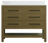 Home Living 42" Single Bathroom Vanity, Chestnut Brown With Backsplash